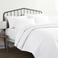 White Herringbone Quilted 3-pc. King Coverlet Set