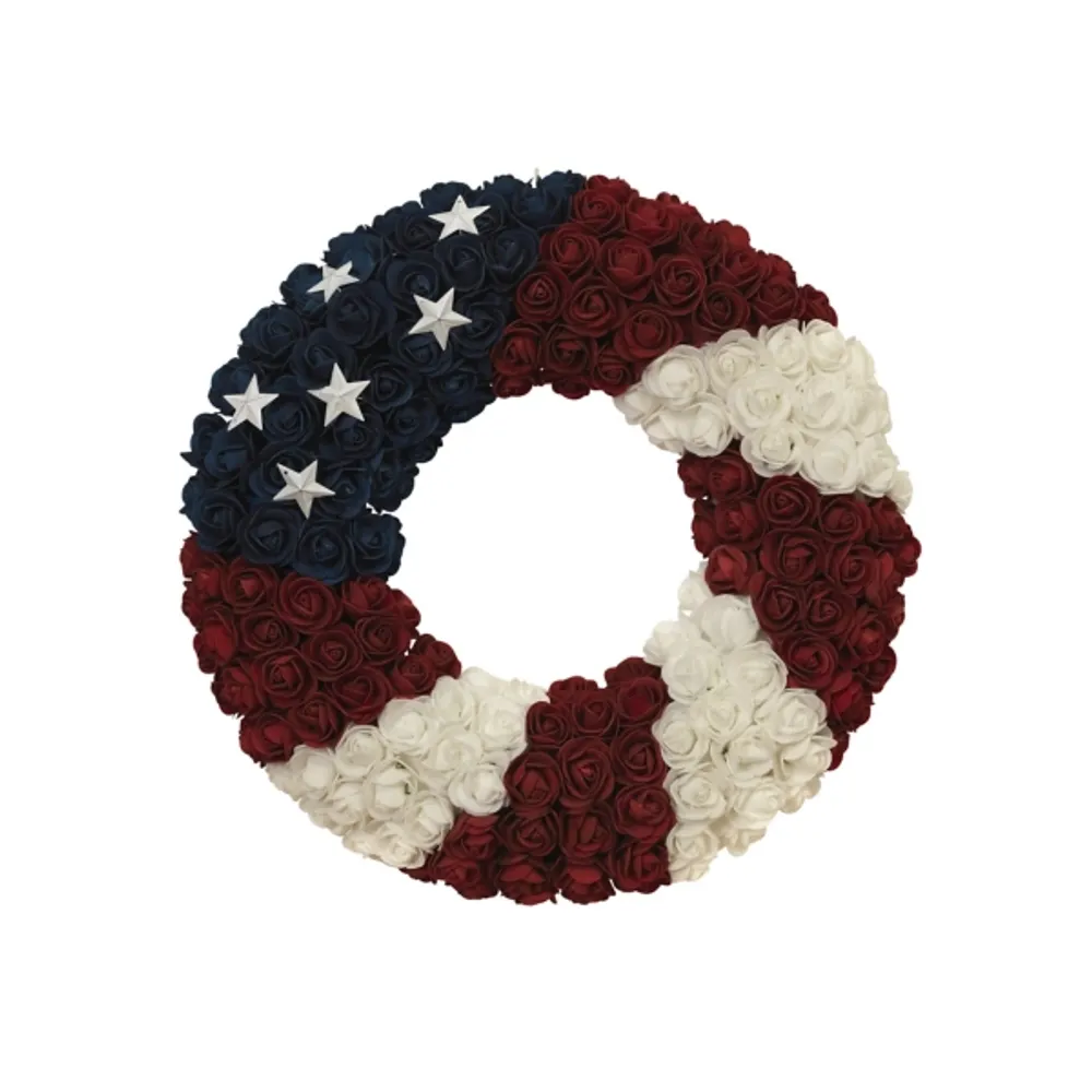 Americana Stars and Roses Wreath