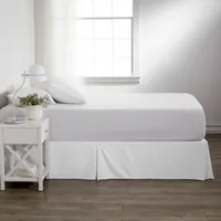 White Pleated Microfiber King Bed Skirt