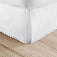 White Pleated Microfiber Queen Bed Skirt