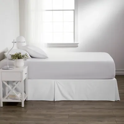 White Pleated Microfiber Twin Bed Skirt
