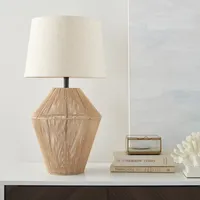 Natural Woven Jute Urn Table Lamp