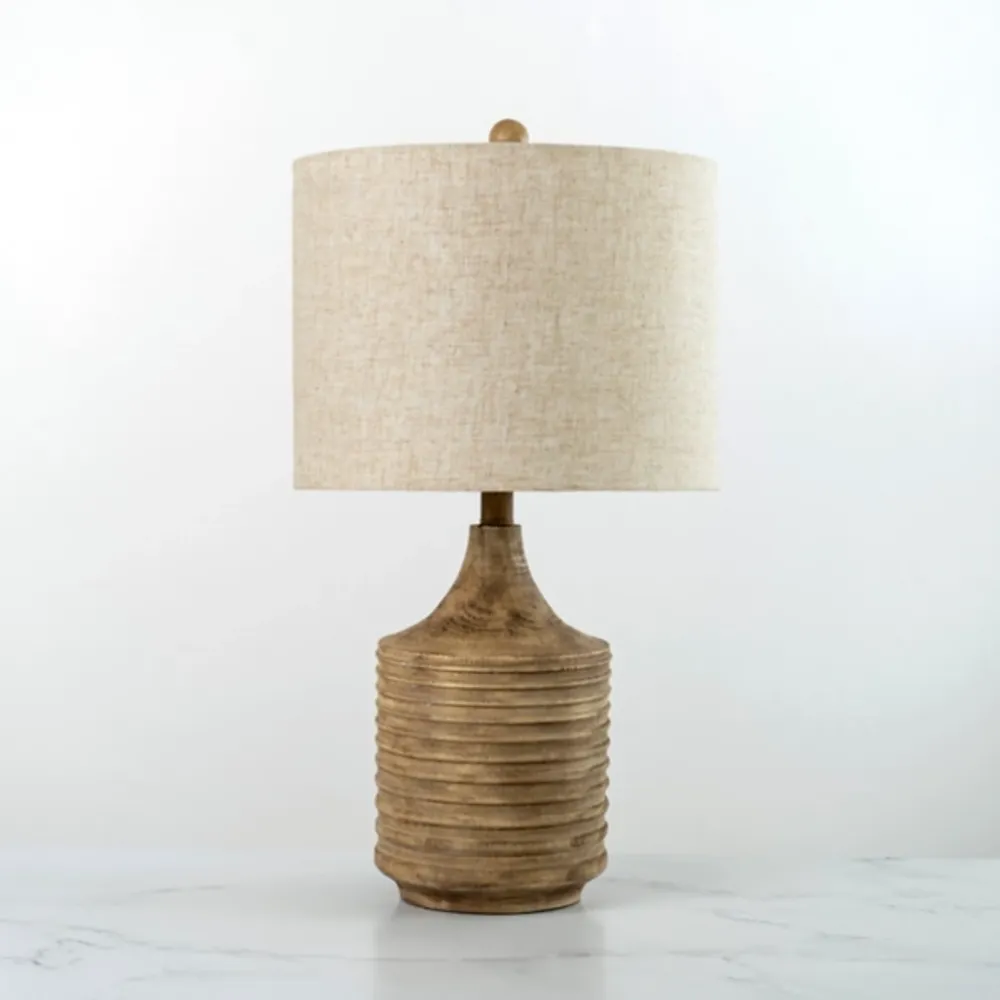 Barrett Ribbed Wood Table Lamp