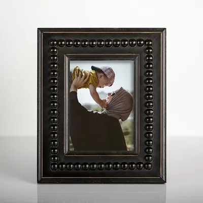 Black Beaded Wood Picture Frame, 5x7