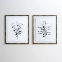 Watercolor Bamboo Leaves Framed Art Print
