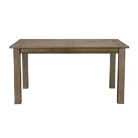 Weathered Brown Pine Wood Dining Table