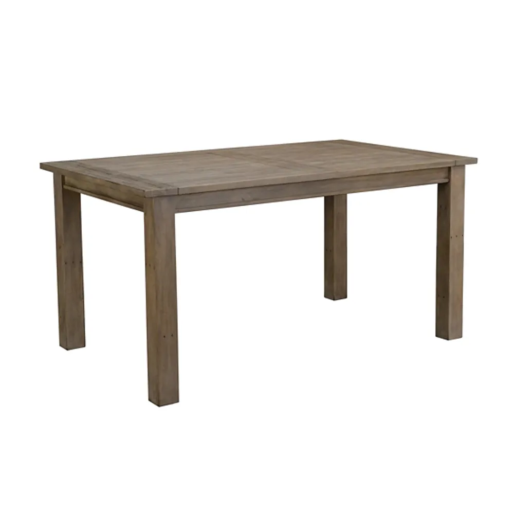 Weathered Brown Pine Wood Dining Table