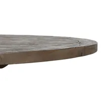 Weathered Brown Pine Wood Dining Table