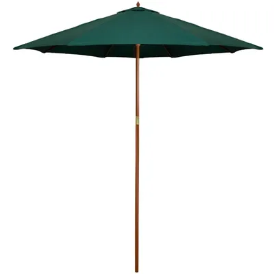 Hunter Green 8 ft. Wooden Pulley Umbrella