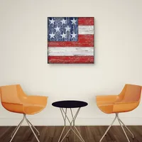 Distressed American Flag Canvas Wall Plaque