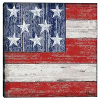 Distressed American Flag Canvas Wall Plaque