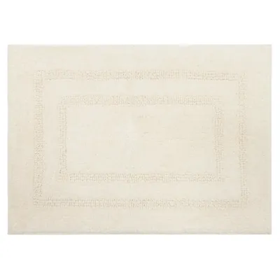 Creme Plush Reversible Cotton Bath Mat, 34 in.