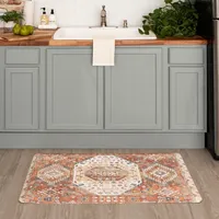 Terracotta Medallion Cushioned Kitchen Mat