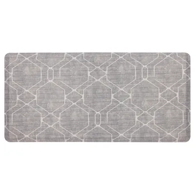 Gray Diamond Cushioned Kitchen Mat