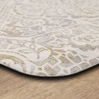 Sandy Beige Damask Nouveau Kitchen Mat