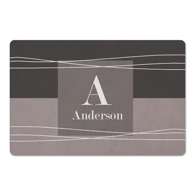 Personalized Gray Waters Monogram Floor Mat