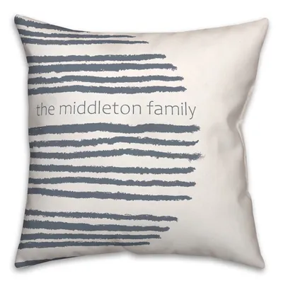 Personalized Navy Stripes Outdoor Pillow