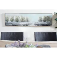 Tree Line Landscape Framed Canvas Art Print