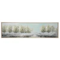 Tree Line Landscape Framed Canvas Art Print