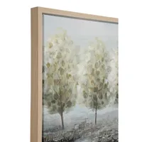 Tree Line Landscape Framed Canvas Art Print