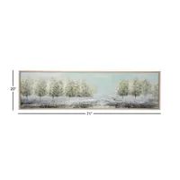 Tree Line Landscape Framed Canvas Art Print