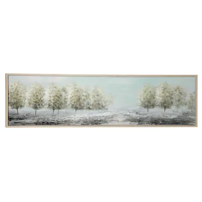 Tree Line Landscape Framed Canvas Art Print