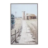 Country Farmhouse Windmill Framed Wall Art
