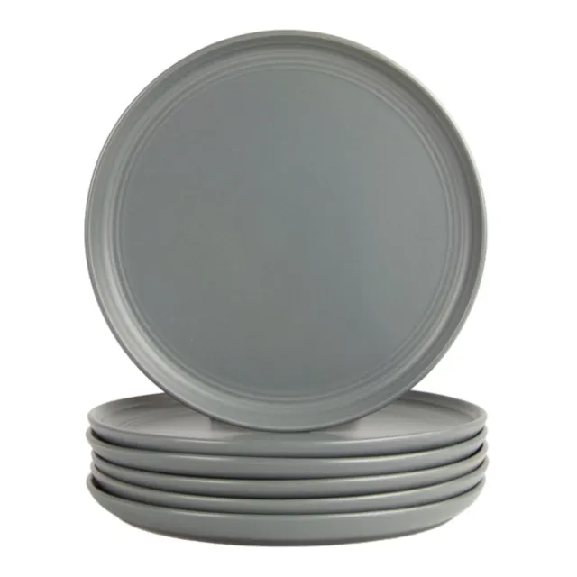 Kirkland's Dark Gray Linear Dinner Plates, Set of 6