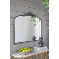 Black Floral Scroll Wall Mirror