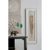 Golden Feather Leaf Framed Wall Art