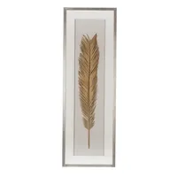 Golden Feather Leaf Framed Wall Art