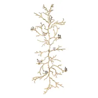 Golden Branches and Birds Metal Wall Plaque