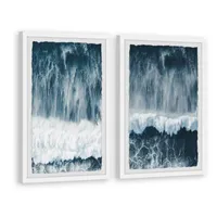 Raging Waves Diptych 2-pc. Framed Wall Art Set