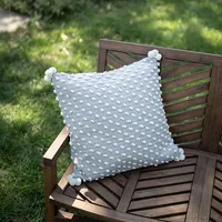 Gray Woven Knots Outdoor Pillow