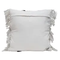 Black and White Fringe Outdoor Pillow