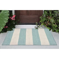 Blue Cabana Stripe Indoor/Outdoor Scatter Rug