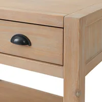 Natural Wood Grain Open Shelf Nightstand