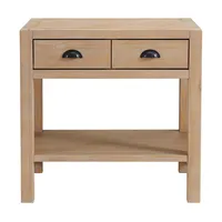 Natural Wood Grain Open Shelf Nightstand