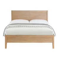 Natural Wood Grain Panel Queen Bed