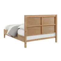 Natural Wood Grain Panel Queen Bed