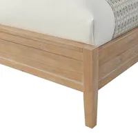 Natural Wood Grain Panel Queen Bed