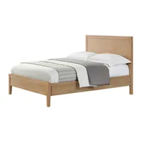 Natural Wood Grain Panel Queen Bed