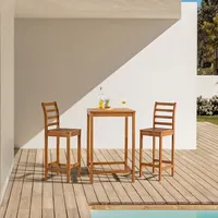 Honey Acacia Wood Bar Height 3-pc. Bistro Set