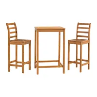 Honey Acacia Wood Bar Height 3-pc. Bistro Set