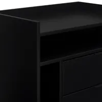 Black Modern Frame Wood Nightstand