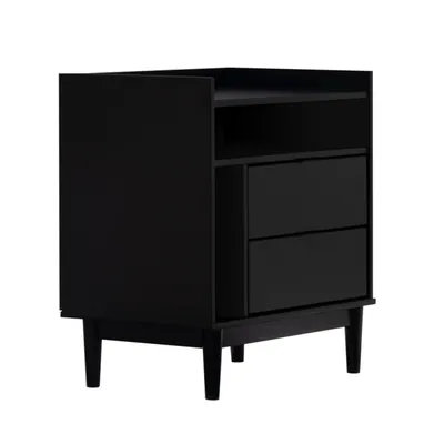 Black Modern Frame Wood Nightstand