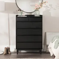 Midnight Solid Wood Pull Tab Dresser