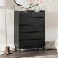 Midnight Solid Wood Pull Tab Dresser