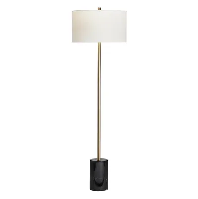 Gold Metal and Black Marble Base Floor Lamp