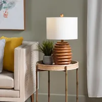 Brown Resin Honeycomb Table Lamp